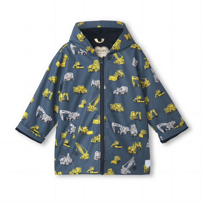Hatley Kids - Boys Under Construction Zip-Up Rain Jacket