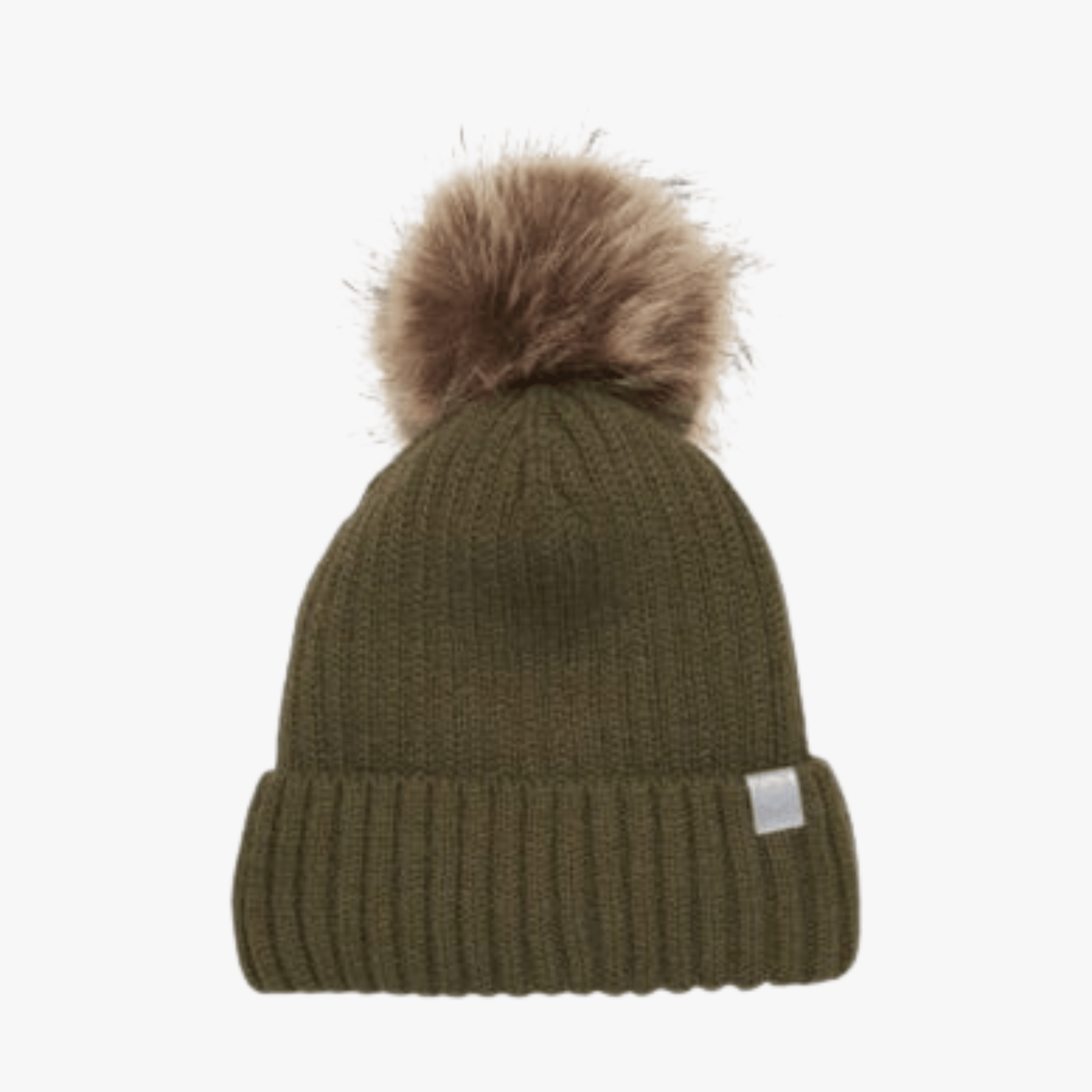 Color Kids Hats 52 Color Kids Hat W. Detachable Fake Fur- Dark Olive