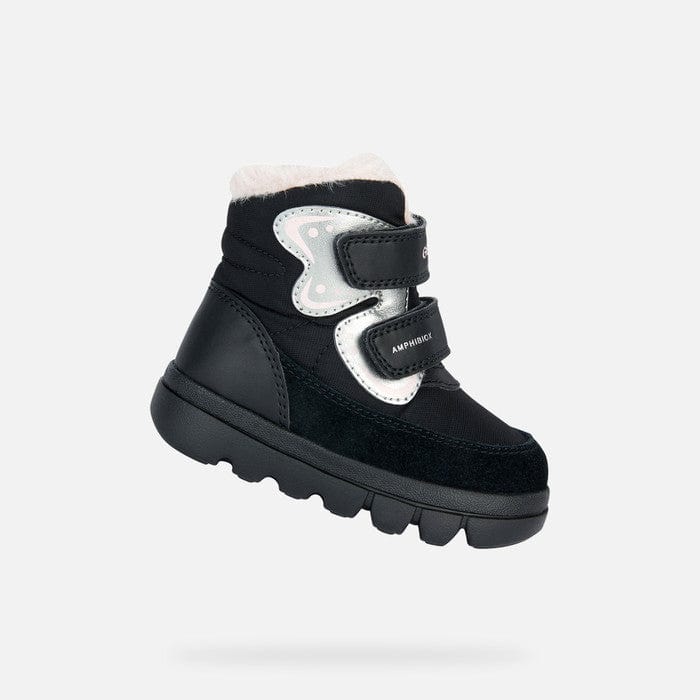 GEOX boots GEOX Girls Willaboom Waterproof boots - Black/light pink