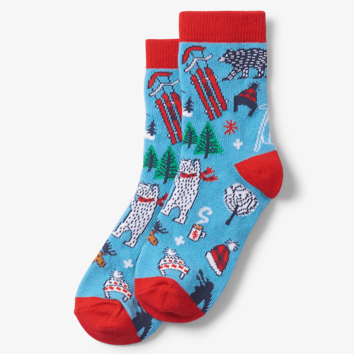 little blue house Socks 2-4 Yrs LITTLE BLUE HOUSE vintage ski blue kids crew sock
