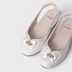 Mayoral Mary Jane Mayoral Ballet Flats with Bow - Pearl white