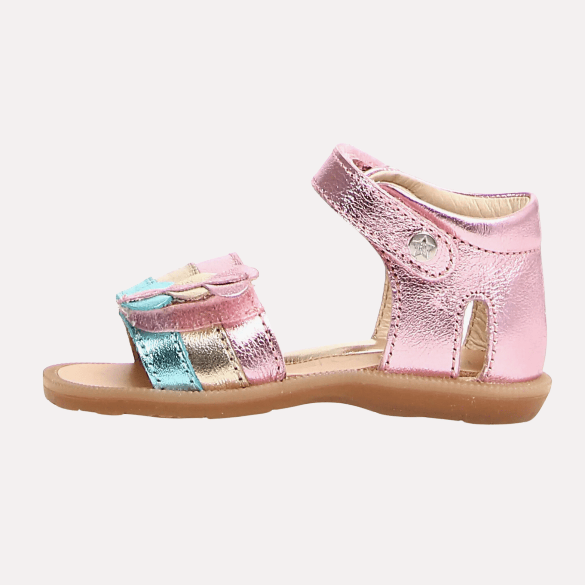 Naturino Sandals Naturino Zeja Metallic Platinum - Pink - Celeste