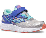 Saucony Runners 1 Big Kids Saucony Cohesion 14 A/C Sneaker Silver/ Periwinkle/ Turq
