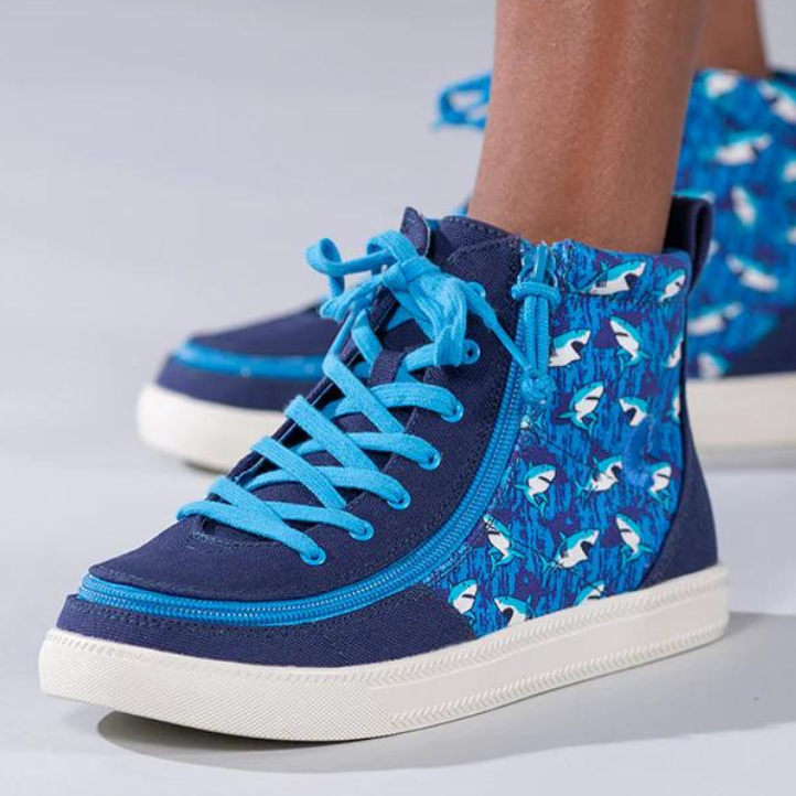 Billy Footwear High Tops Billy Footwear - Blue Sharks Classic Lace High