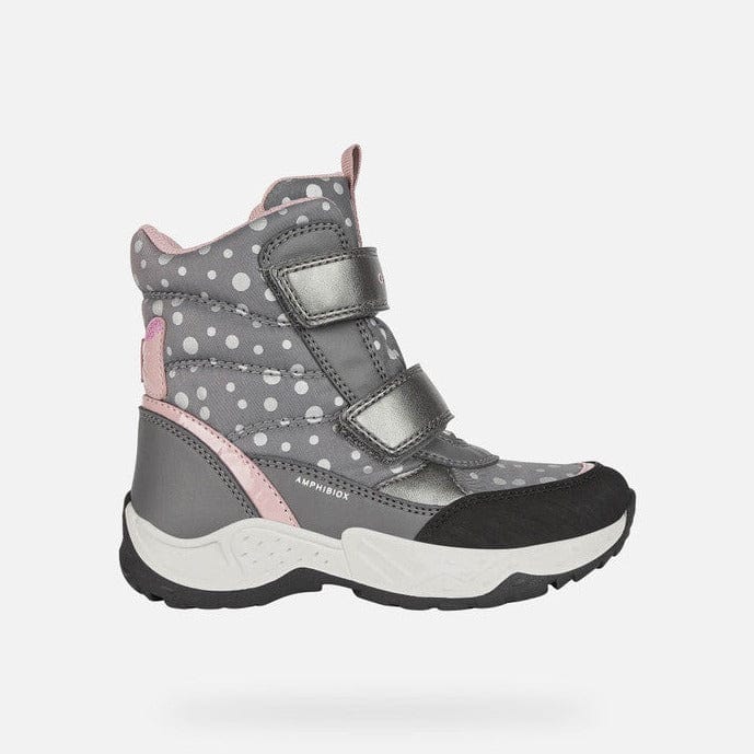 GEOX Girls Sentiero Winter Boots Grey Rose