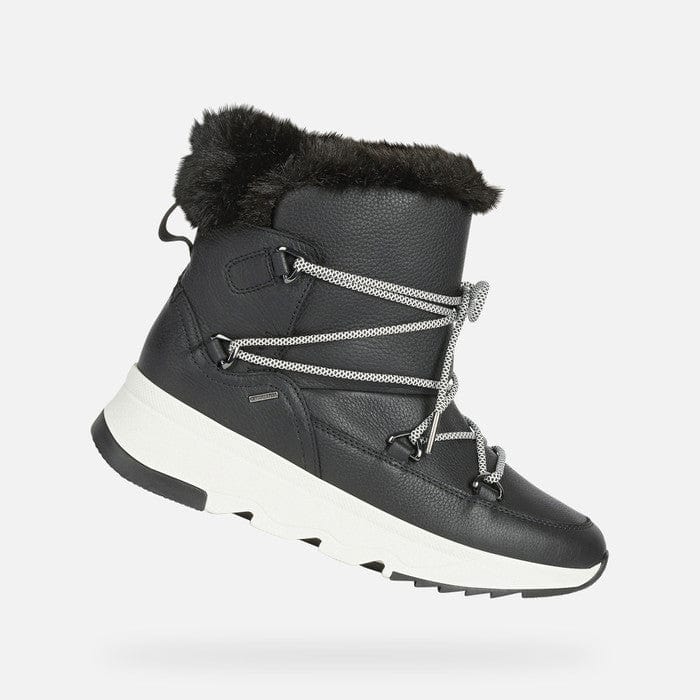 GEOX Women GEOX Women D Falena Black Leather Winter Boot