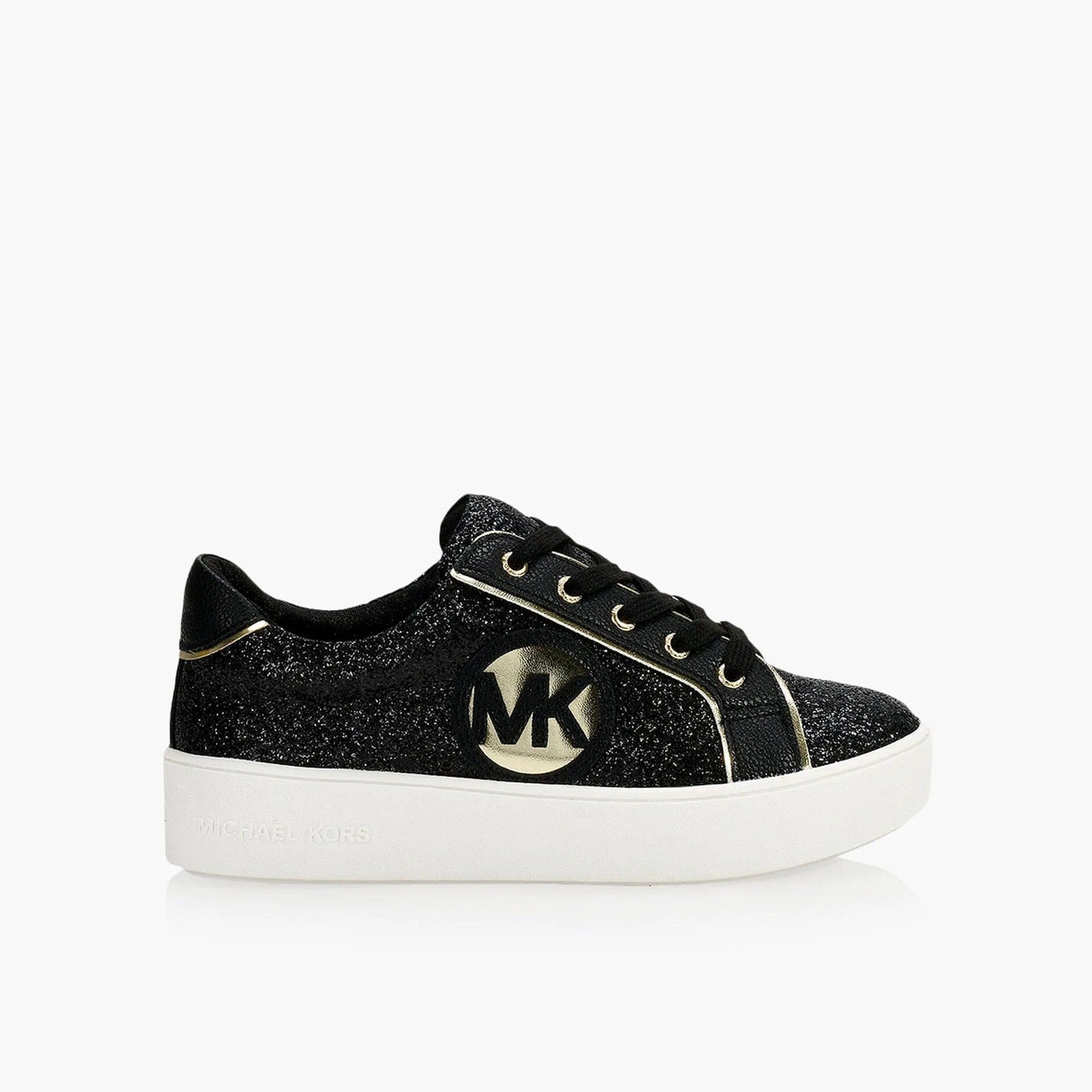 Michael Kors Sneaker Michael Kors Jordana Poppy Black Sparkle Runner - Black / Gold