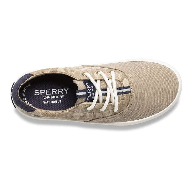 Sperry Junior and Big kid sneakers Sperry Big Kid's Spinnaker Washable Sneaker Tan Camo