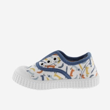 Victoria Mary Jane Victoria Printed canvas elasticated Slipon shoes - Azul