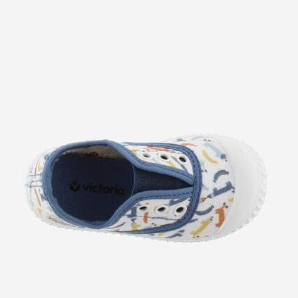 Victoria Mary Jane Victoria Printed canvas elasticated Slipon shoes - Azul