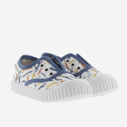Victoria Mary Jane Victoria Printed canvas elasticated Slipon shoes - Azul