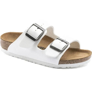 Birkenstock Kids Arizona Sandals- White Birko-Flor