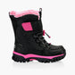 Toasty_k stretch lace toggle velcro winter kid boots - Black/Raspberry