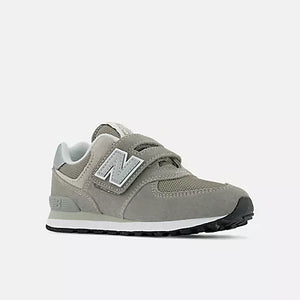 New Balance 574 Hook & Loop Sneakers- Grey/ Grey