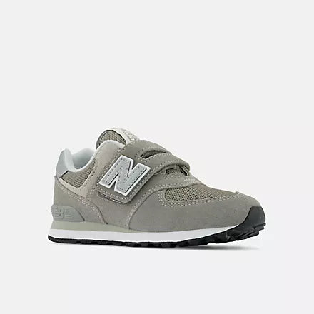 New Balance 574 Hook & Loop Sneakers- Grey/ White