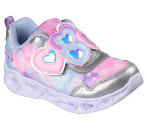 Skechers Heart Lights - Lovin Reflection - Silver/Multi