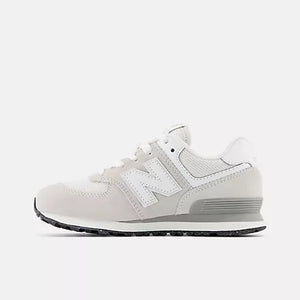 New Balance 574 Lace Up Sneakers- Grey/ White