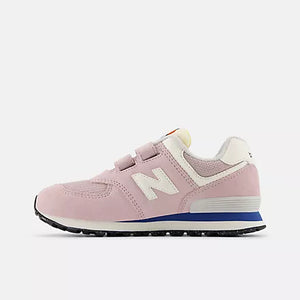 New Balance 574 Hook & Loop Sneakers- Pink/ Blue