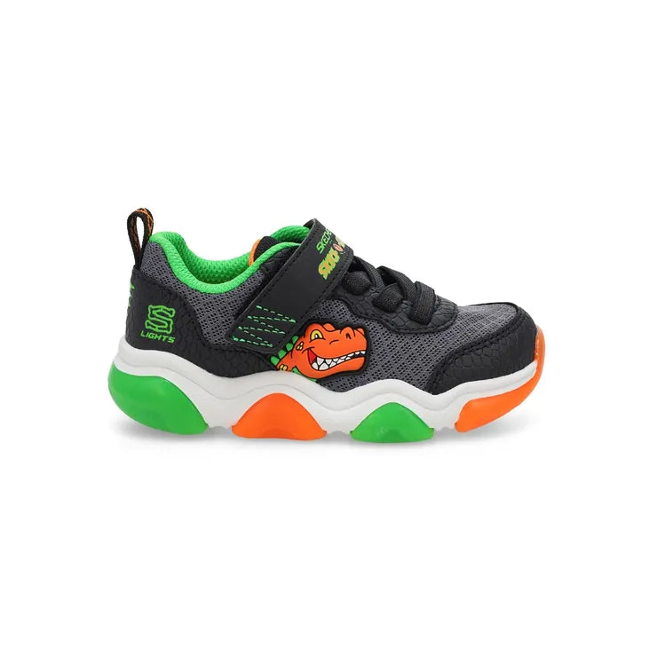 Skechers Play Scene - Mighty Glow Dino Bolt - Black/Orange
