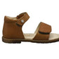 Falcotto Silt Calf- Open sandal with velcro - Honey Cognac