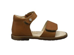 Falcotto Silt Calf- Open sandal with velcro - Honey Cognac