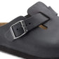 Birkenstock Boston Clogs - Black Oiled Leather