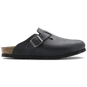 Birkenstock Boston Clogs - Black Oiled Leather