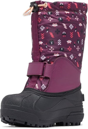 Columbia Kids Powderbug Forty Winter Boots- Marionberry/ Peach Blossom
