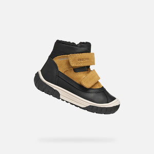 GEOX Boys' Omar Baby Winter Boots Black/Dark Yellow