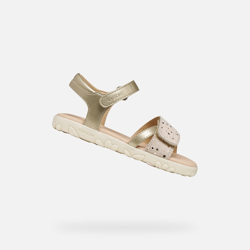 GEOX Girls Haiti Sandals - Lt Gold