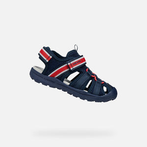 GEOX Boys Vaniett Closed Toe Sandals - Navy/Red