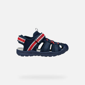 GEOX Boys Vaniett Closed Toe Sandals - Navy/Red