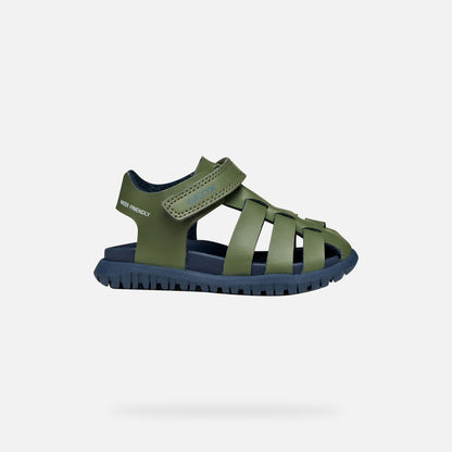 GEOX Toddler Fusbetto Water-resistant Sandals - Sage/Navy