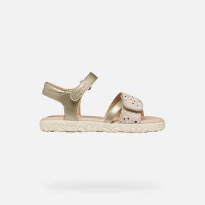 GEOX Girls Haiti Sandals - Lt Gold