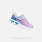 GEOX Girls Assister Light Up Runners - Lilac/Watersea