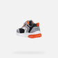 GEOX Boys Ciberdron Light Up Runners - Grey/Orange