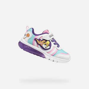 GEOX Girls Ciberdron Light Up Runners - White/Pink