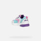 GEOX Girls Ciberdron Light Up Runners - White/Pink