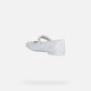 GEOX Plie Girl Leather Ballerina Flats White