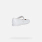 GEOX Plie Girl Leather Ballerina Flats White