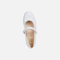 GEOX Plie Girl Leather Ballerina Flats White