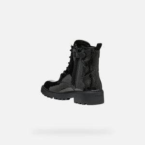GEOX Casey Girl Combat Boot Black