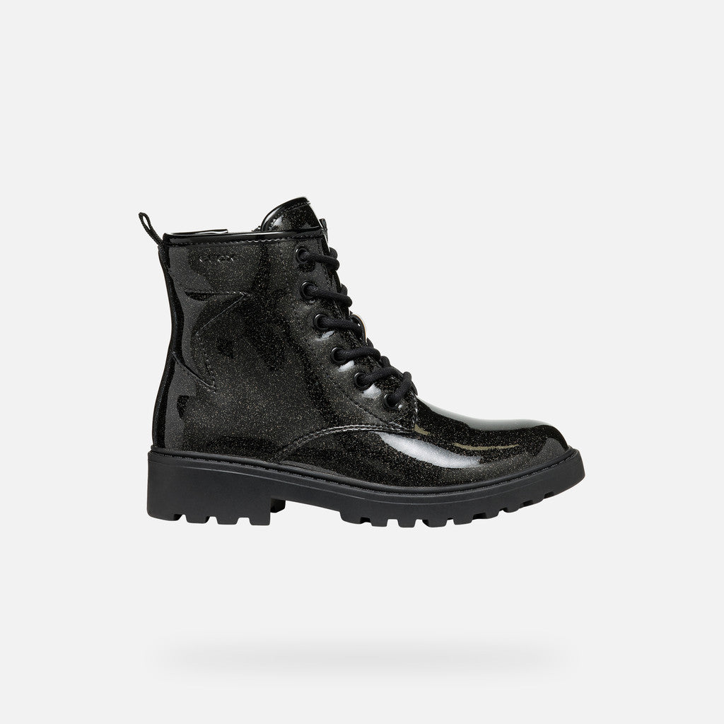 GEOX Casey Girl Combat Boot Black