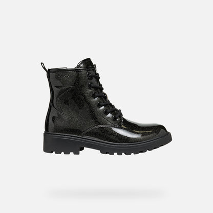 GEOX Casey Girl Combat Boot Black