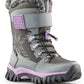 Toasty_k stretch lace toggle velcro winter kid boots - Pewter/Lilac