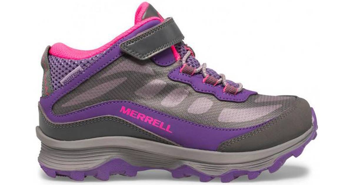 Merrell Big Kid's Moab FST Mid A/C Waterproof Boot Grey/Pink/Purple