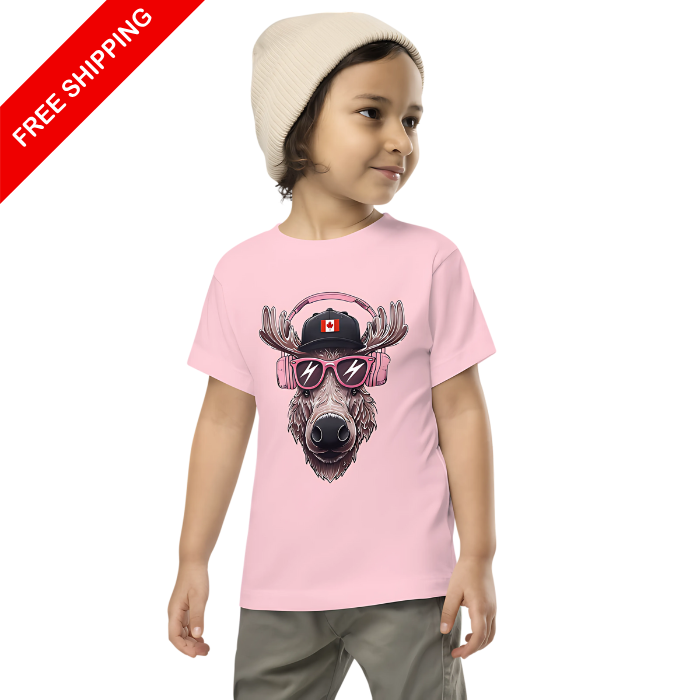 Toddler Short Sleeve Tee - Moose Girl Pink