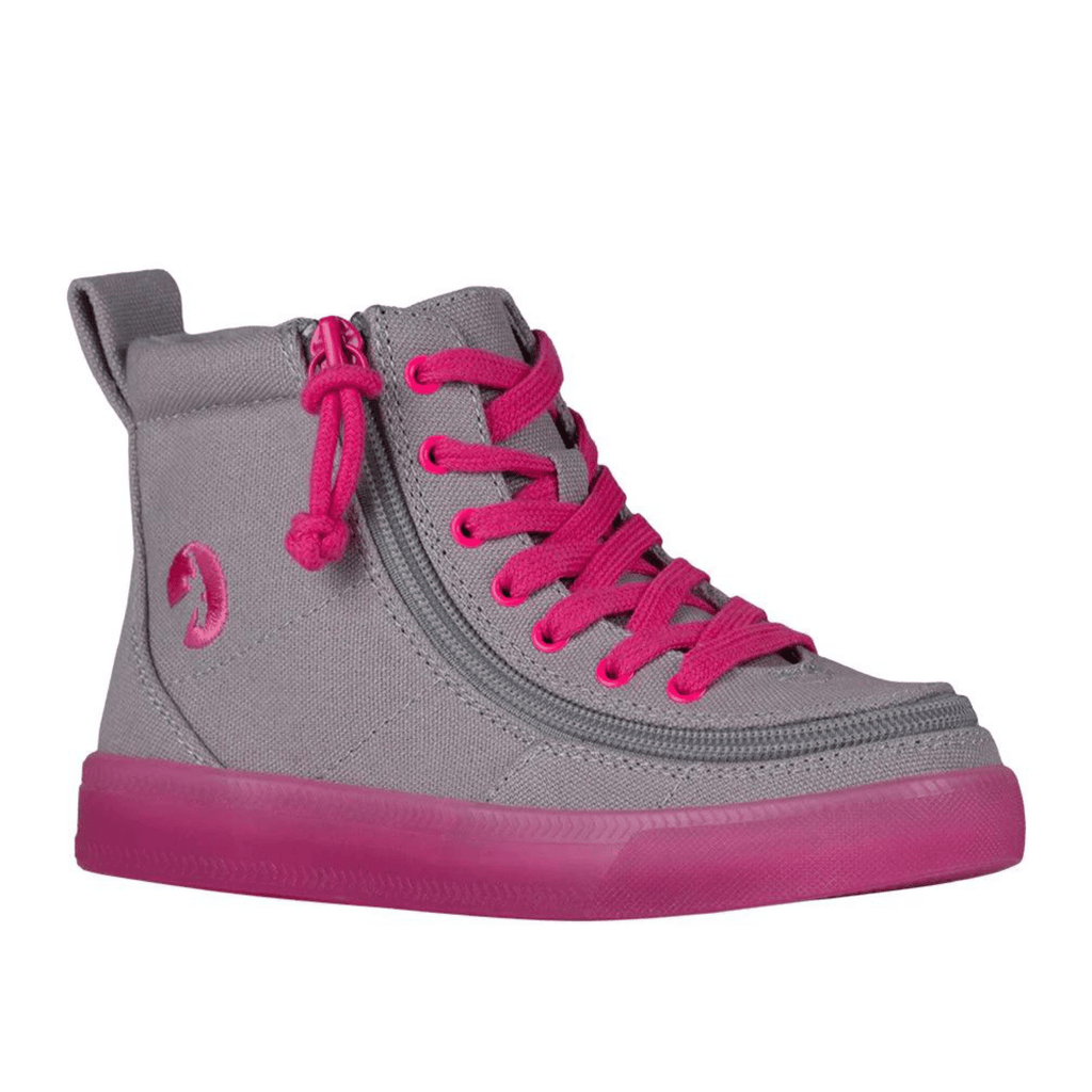 Billy Footwear High Tops 5 Little Kids Billy Footwear - Grey/Pink BILLY Classic Lace High