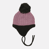 Color Kids Hats Color Kids Baby hat with wool pom-pom - Lilac/charcoal