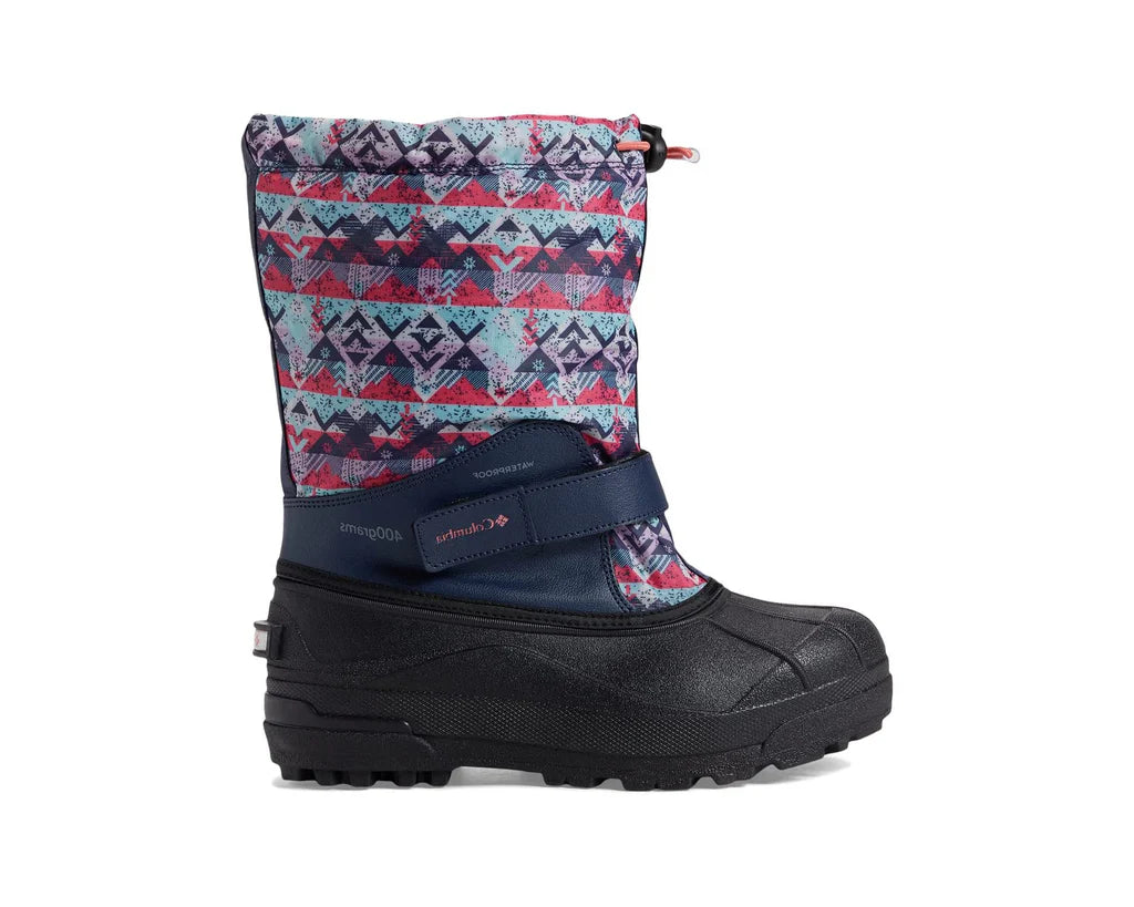 Columbia Big Kids Powderbug Forty Print Boot - Blush Pink